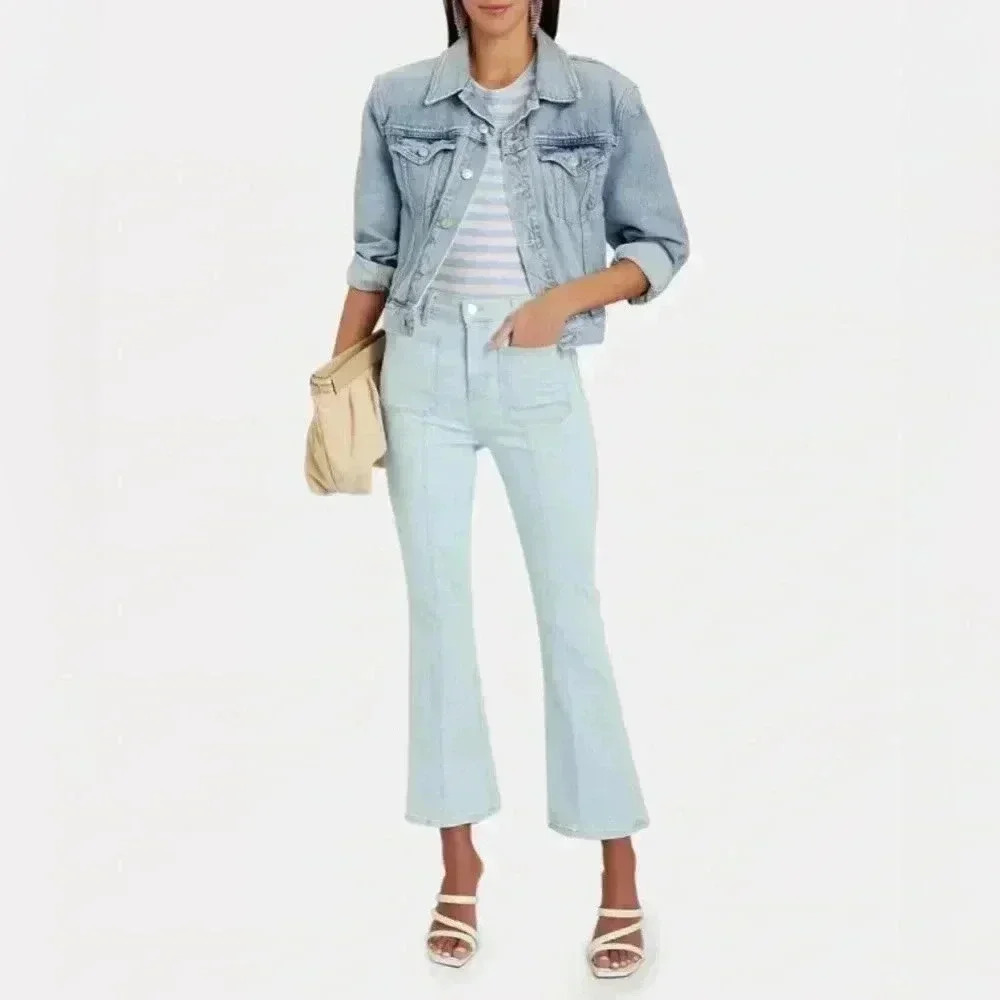 NWOT VERONICA BEARD women's Carson Ankle Flared light blue Jeans Size 28